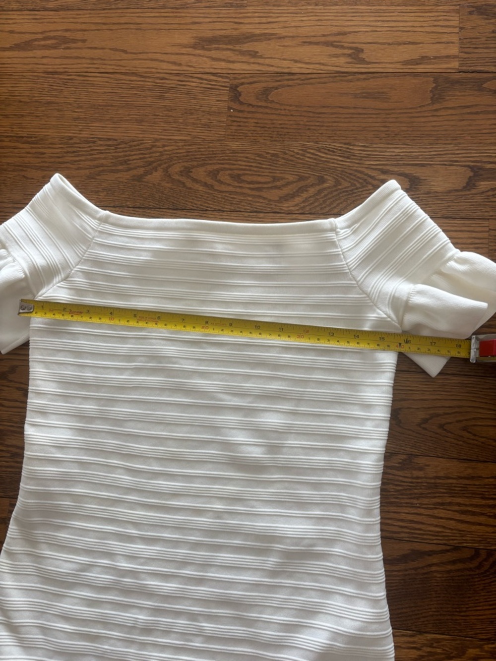 Ted Baker Textured White Ribbed Top - Picture 3 of 8